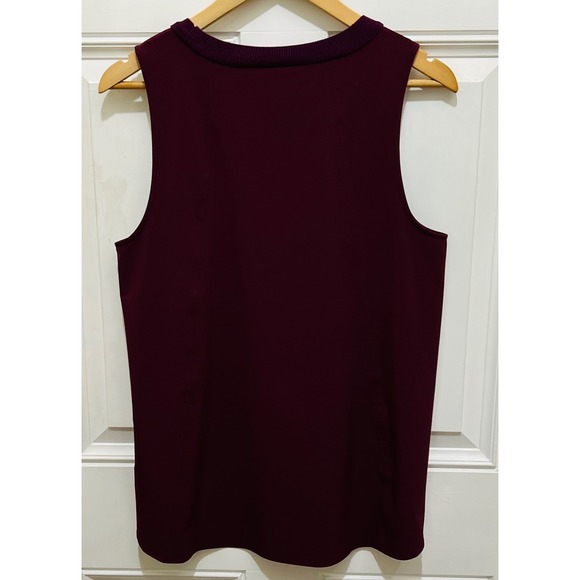 Athleta Tank Top Sleeveless Burgundy Ribbed Trim Casual‎ Athletic Blouse Womens - Picture 3 of 4